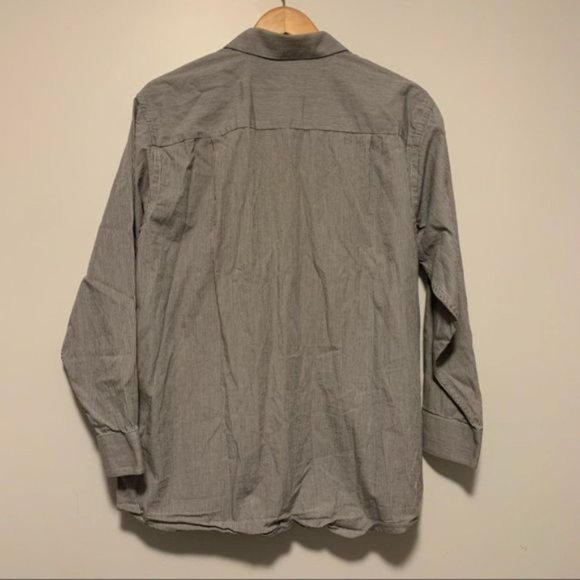 Calvin Klein grey black striped button front shirt Size 16.5. 32/33. - Picture 6 of 7